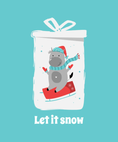 X-Mas T-Shirt Design Template with a Cute Snowy Theme