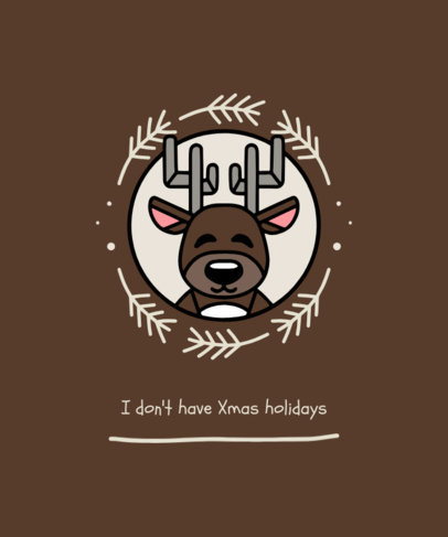 Christmas T-Shirt Design Creator with a Reindeer Badge
