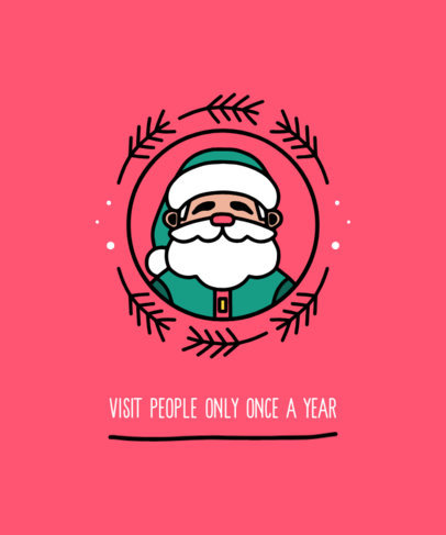 Christmas T-Shirt Design Creator with a Simple Graphic of Santa Claus