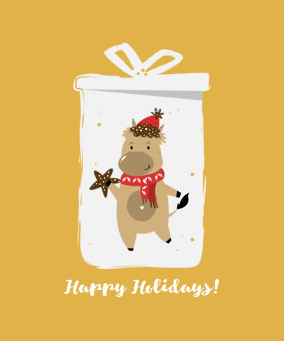 T-Shirt Design Template Featuring a Festive Graphic of a Christmas Boot 