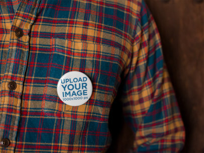 Button on a Lumberman Shirt Template a14323