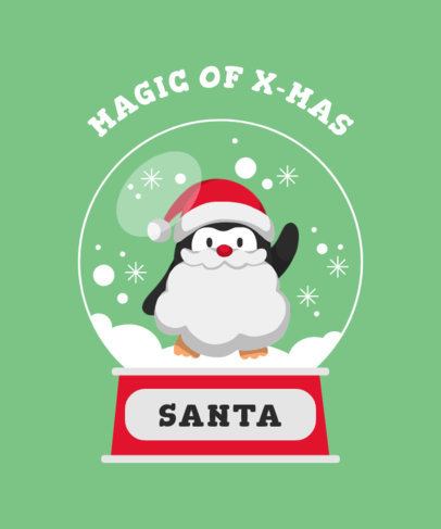 T-Shirt Design Maker with a Santa Penguin Clipart