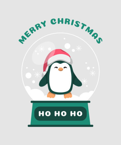 Christmas-Themed T-Shirt Design Template with a Wholesome Penguin Illustration