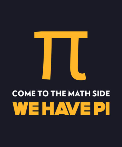 Algebra T-Shirt Design Maker Featuring a Pi Quote 