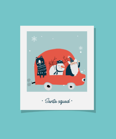 Christmas T-Shirt Design Generator Featuring an Illustration of Santa and Other Characters