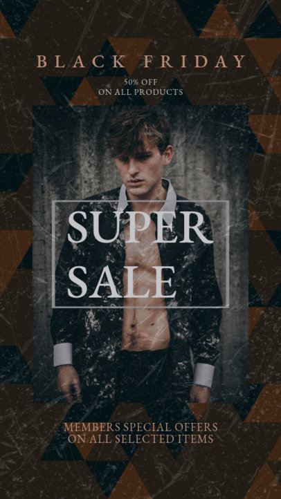 Instagram Story Design Template for a Trendy Black Friday Sale Ad