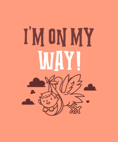 T-Shirt Design Template for Moms Featuring a Stork Graphics