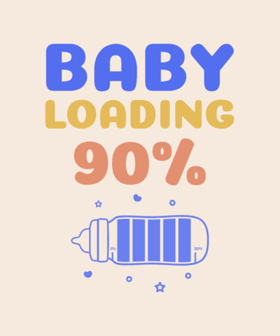 Maternity T-Shirt Design Template Featuring an Expected Baby Progress Bar