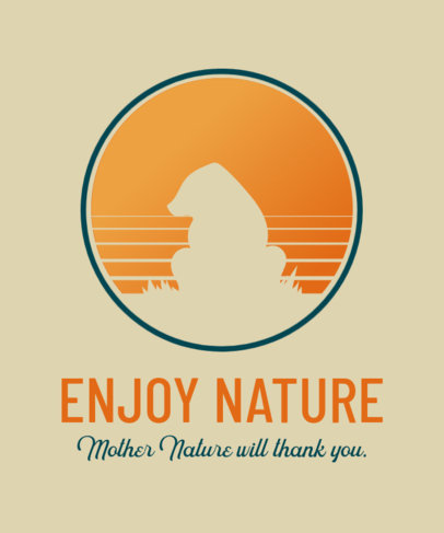 T-Shirt Design Maker Featuring a Vintage Landscape Graphic with a Bear