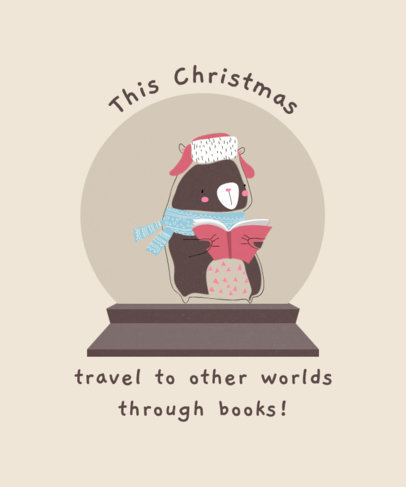 T-Shirt Design Maker with a Christmas-Themed Illustration of a Bear