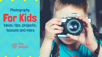 YouTube Thumbnail Creator for a Class About Photography for Kids