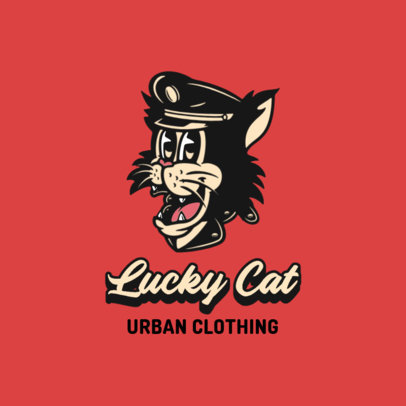 Fun Clothing Logo Maker with a Cartoonish Cat Graphic