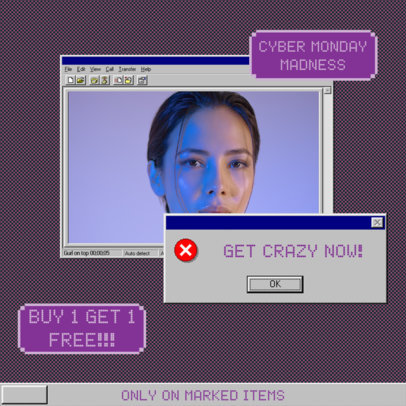 Retro Instagram Post Maker for a Store's Cyber Monday Promo