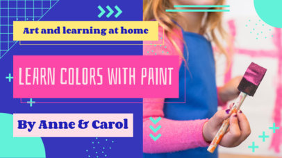YouTube Thumbnail Design Template for an Online Art Class for Kids