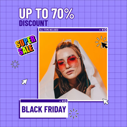 Instagram Post Template with a Grid for a Black Friday Sale