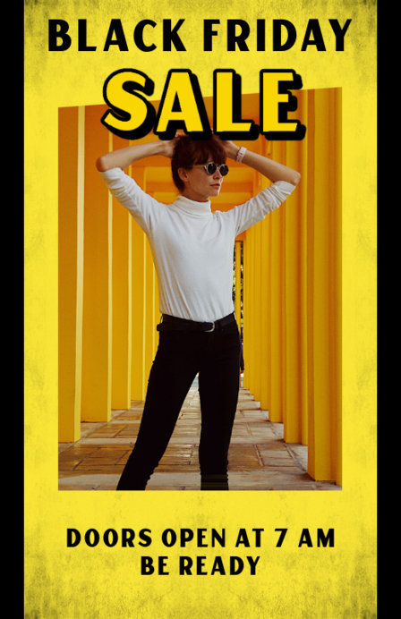 Black Friday Flyer Design Template for a Fashion Brand with a Retro Style
