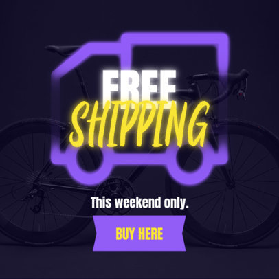 Black Friday Ad Banner Creator Featuring a Free Shipping Promo