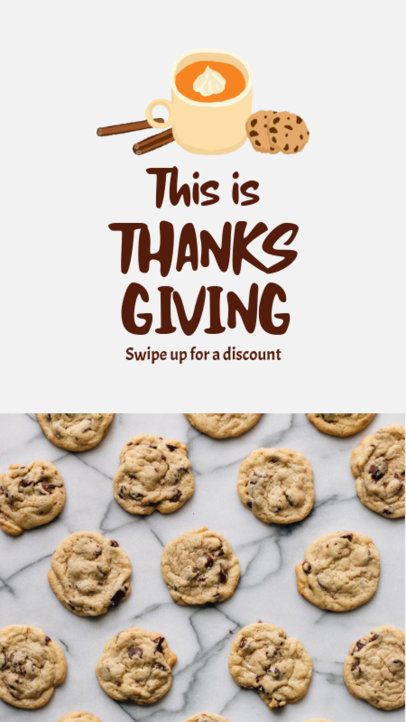 Thanksgiving-Themed Instagram Story Maker Featuring Cookie Graphics and Pictures 3039b