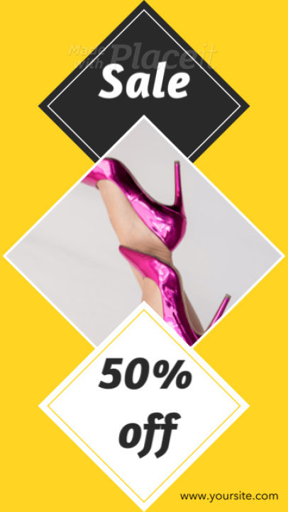 Instagram Story Video Maker Featuring a Discount Offer and Geometric Shapes 2353-el1