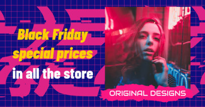 Facebook Post Design Generator for a Black Friday Fashion Sale Featuring an Abstract Background 