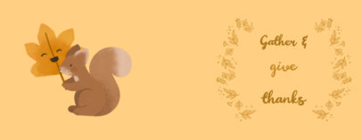 Thanksgiving Mug Design Template Featuring a Cute Squirrel Illustration