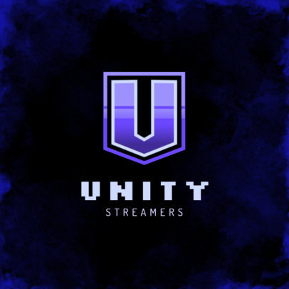 Monogram Logo Maker with a Pixel Art Letter for Streamers