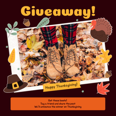 Instagram Post Template for a Thanksgiving Special Giveaway