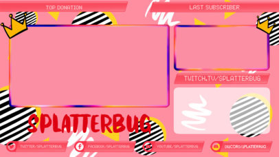 Gaming Twitch Overlay Template Featuring Crown Doodles 2989a