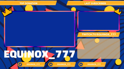 Gaming Twitch Overlay Maker with Colorful Graphics with Two Live Webcams 2989d