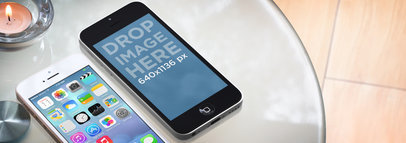 iPhone 5s Gold Vs iPhone Color White Outline On Glass Table Wide