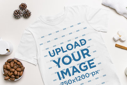 Mockup Featuring a T-Shirt Next to Some Hazelnuts m152