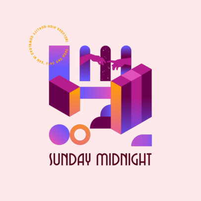 Abstract Logo Maker Featuring Colorful Gradient 3D Shapes 