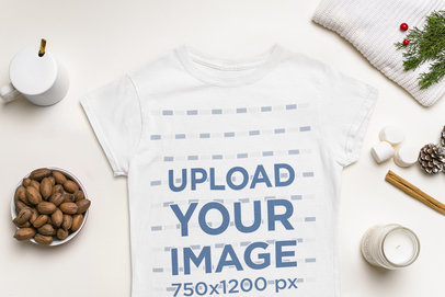 T-Shirt Mockup Featuring Typical Elements of Winter m151
