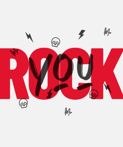 T-Shirt Design Template with Rock Graphics