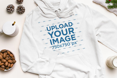 Mockup of a Hoodie Featuring Winter Elements m174