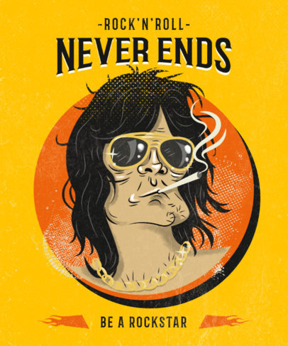 T-Shirt Design Generator Featuring a Vintage Rock'n'Roll Character Illustration