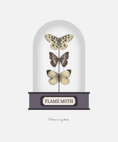 Illustrated T-Shirt Design Maker Featuring Three Beautiful Moths