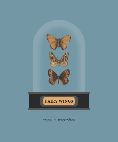 T-Shirt Design Creator Featuring an Illustration of Three Moths in a Glass Dome