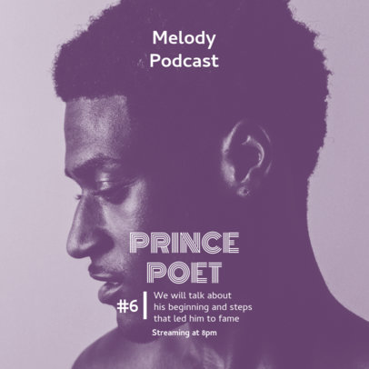 Modern Podcast Cover Generator Featuring an Artist's Picture