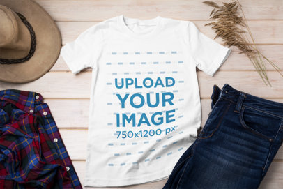 T-Shirt Mockup Featuring a Men's Outfit 