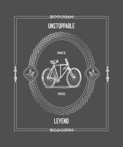Retro T-Shirt Design Template with a Bicycle Graphic