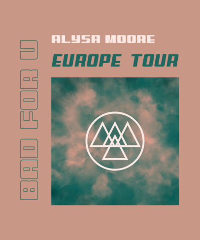 T-Shirt Design Creator with a Tie Dye Illustration for an Artist's World Tour 3074a