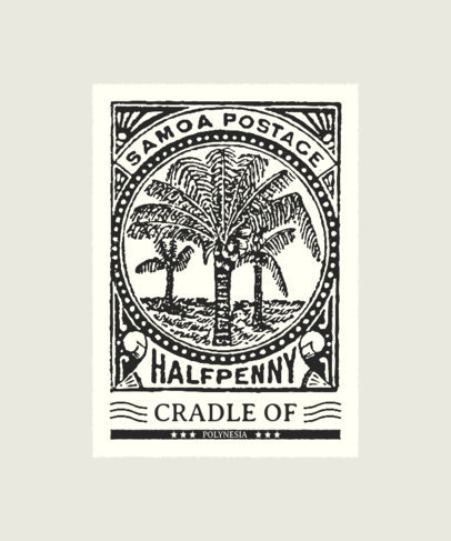T-Shirt Design Maker Featuring Stamps with Vintage Illustrations