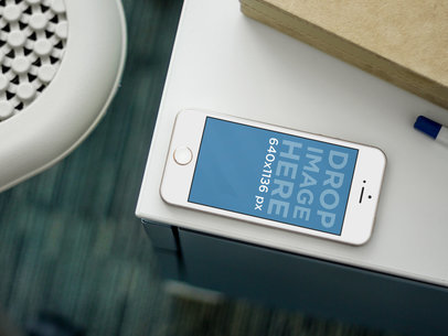 iPhone 5s Gold Over White Desk