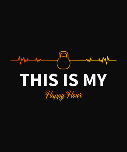 T-Shirt Design Maker for Fitness People with a Kettlebell-Shaped EKG Graphic