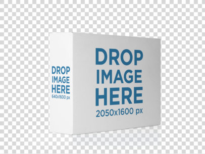 Horizontal Software Box Lying Over a Transparent Backdrop Mockup 14541