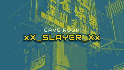 Gaming Twitch Offline Banner Maker with Cyberpunk 2077-Inspired Aesthetics