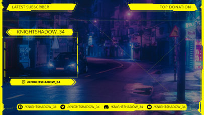 Twitch Overlay Creator for a Gaming Channel Featuring Cyberpunk 2077-Style Graphics
