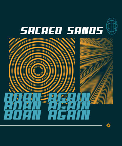 Abstract T-Shirt Design Template for Psychedelic Rock Music Fans 