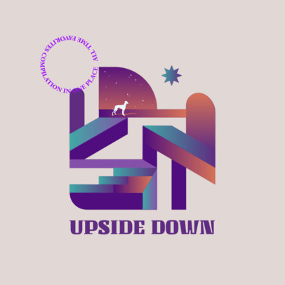 Music Logo Template Featuring Futuristic Gradient Illustrations